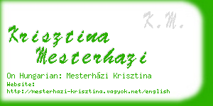 krisztina mesterhazi business card
