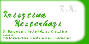 krisztina mesterhazi business card